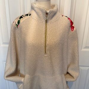 Lilly Pulitzer Cream and Pink Fleece Pullover